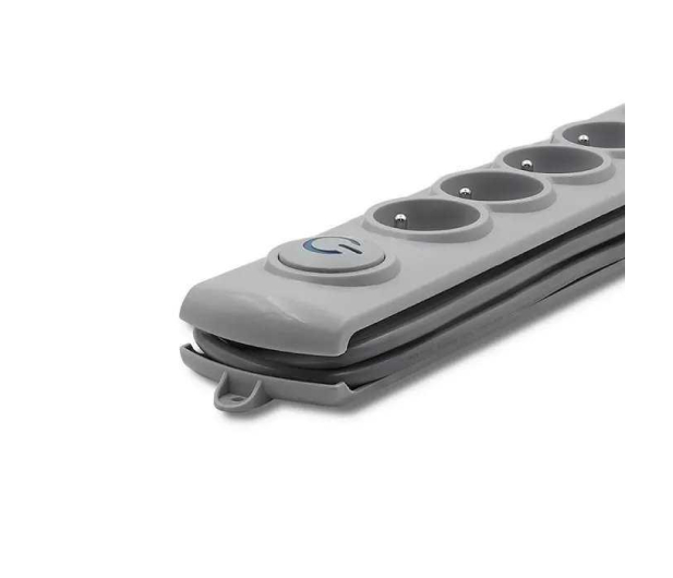 Qoltec Listwa antyprzepięciowa - 6 gniazd, 5m, szara - 1122547 - zdjęcie 3